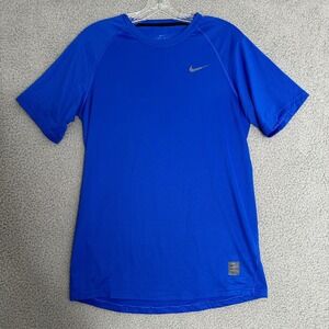 Nike Pro Dri-FIT Mens Blue Short‎ Sleeve Training Shirt Size M Athleisure